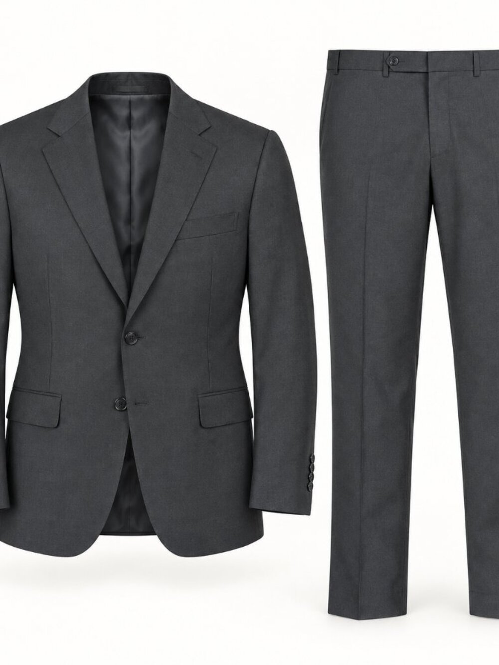 Canali 1934 Men’s Charcoal Gray Wool Suit 40R Pants 34/30 Made in Italy